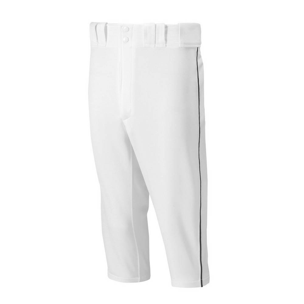 Mizuno Men's Premier Short Piped Baseball Pants White/Black (350409-BIQ)